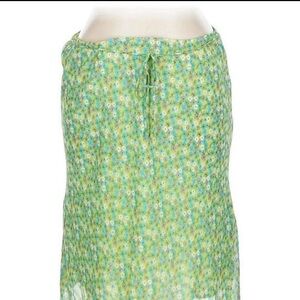 Clio Green Floral Drawstring Skirt